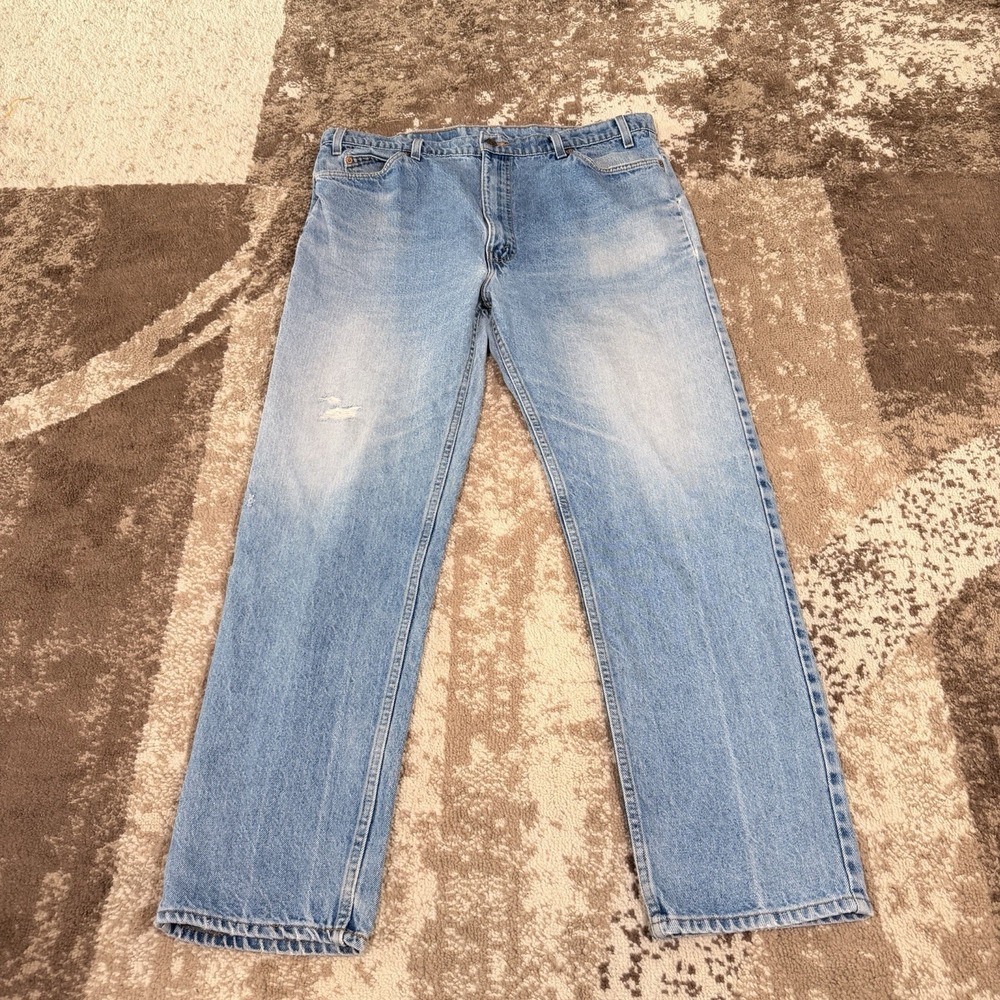 Vintage Levis Jeans Mens 42x32 Orange Tab 505 90s Made in USA Distressed